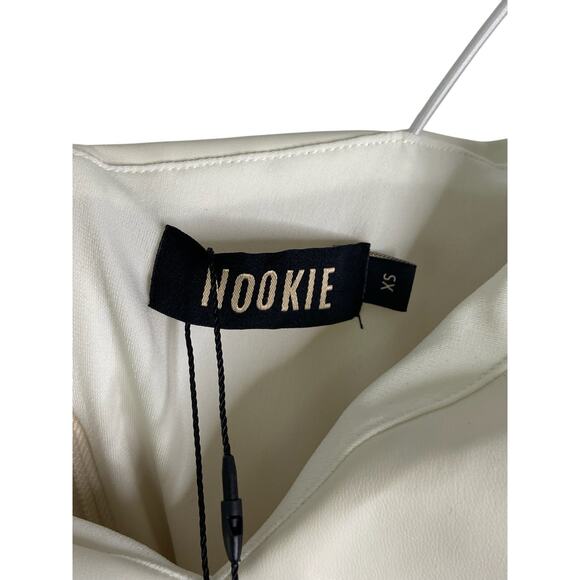 Nookie Rhea Faux Leather Mini Dress Ruched Sexy Party Clubbing White Size XS - Picture 7 of 13